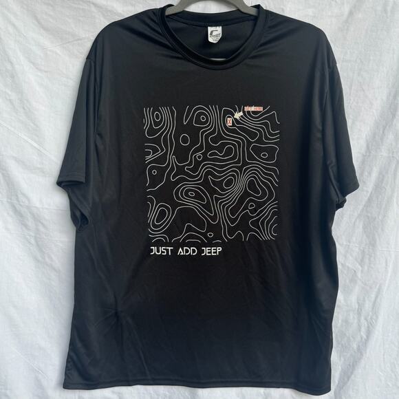 Just add JEEP black Terrain Map 2XL Men's T-shirt - Picture 2 of 5